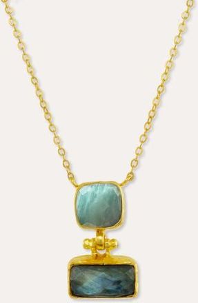 Ottoman Hands Nerissa Aqua Chalcedony Pendant Necklace in Gold at Nordstrom