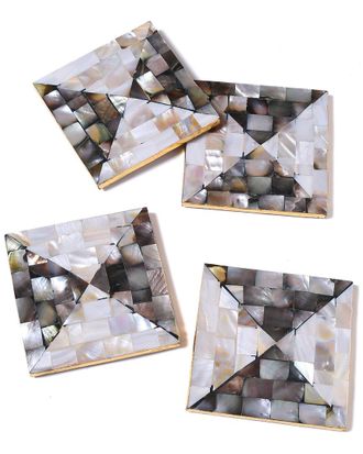 Tiramisu Set Of 4 Mother Of Pearl Coasters