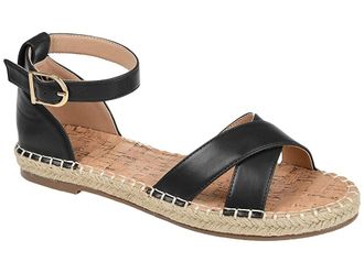 Journee Collection Lyddia Sandals Womens Shoes Black : 6.5 M, Faux Leather
