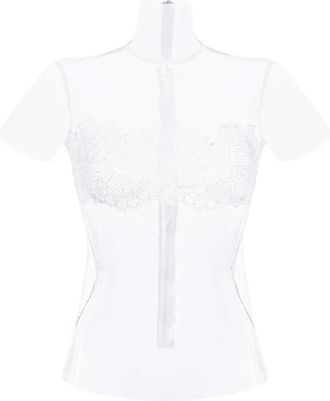 Manur&iacute; Bambi blouse met kant - Wit