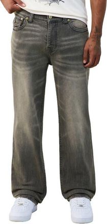 True Religion Bobby Relaxed Straight Leg Jeans in Shin Guard Gray Wash at Nordstrom, Size 40