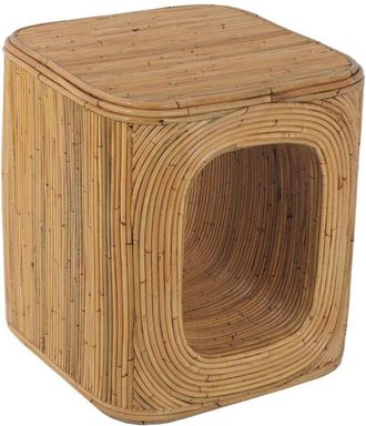 Sweeek Side table or bedside table in natural rattan, Baya, Natural, 45x45x50 cm