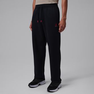 Nike Jordan Mens Jordan Brooklyn Statement Fleece Open-Hem Pants in Black | IM9203-010