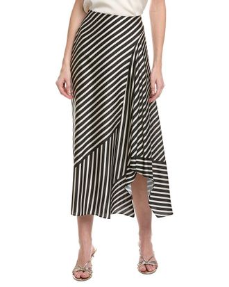 Vince Camuto High Low Asymmetrical Front Midi Skirt