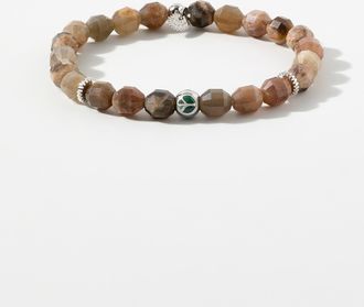Tateossian Mens Moonstone beads bracelet