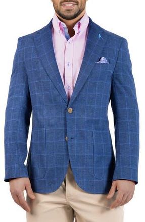 Tailorbyrd Melange Yarn Dyed Windowpane Sport Coat in Denim at Nordstrom Rack, Size 38 Regular