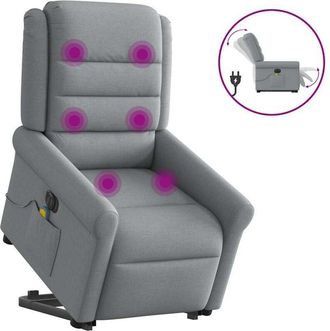 vidaXL Vidaxl - Sill&oacute;n De Masaje El&eacute;ctrico Reclinable Elevable Tela Gris Claro