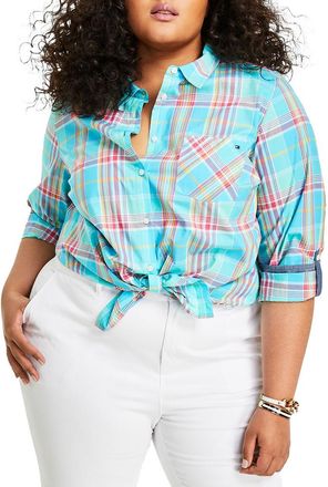 Tommy hilfiger flannel shirt womens hotsell
