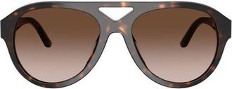 Tory Burch 55mm Polarized Gradient Pilot Sunglasses in Dark Tortoise /Brown Gradient at Nordstrom