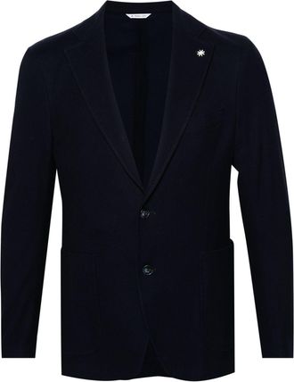 Manuel Ritz honeycomb single-breasted blazer - men - Viscose/Cotton - 56 - Blue