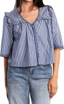 BILLY T Juliet Stripe Button Front Shirt In Blue