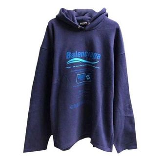 Balenciaga Dry Cleaning Logo Hoodie Blue 661711TKVF
