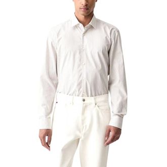HUGO BOSS Heren, Overhemden, Beige, Maat: 4XL Katoen