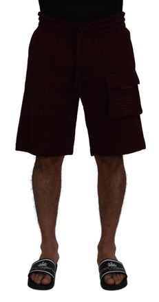Dolce & Gabbana Fleece Korte Broek Bordeau Cargo Shorts
