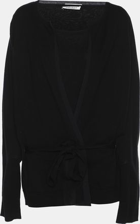 Marina Rinaldi Black Knit Belted Sweater