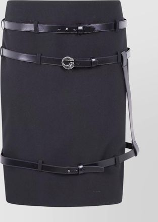 Coperni recycled polyester multi belt fitted skirt