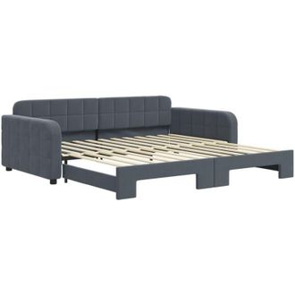 vidaXL Sof&aacute; Cama Nido Terciopelo Gris Oscuro 100x200 Cm Vidaxl