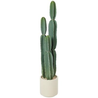 STILVORA Planta Artificial Cactus En Maceta De Pl&aacute;stico Verde &Oslash;25 &times; 111h Cm