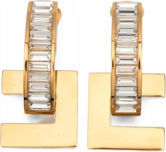 Elisabetta Franchi Crystal-embellished Logo Earrings
