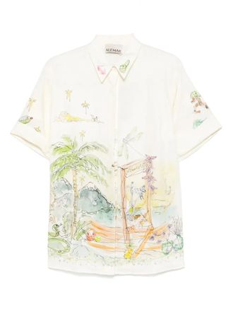 Alemais graphic-print shirt - Neutrals