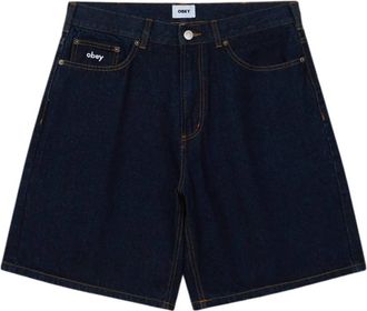 Obey Wijde Pijp Denim Shorts - Spoel Indigo - Heren - Denim shorts - Blauw - W30 - Denim - Korte Broeken