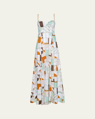 L'agence Sutton Geometric Maxi Dress