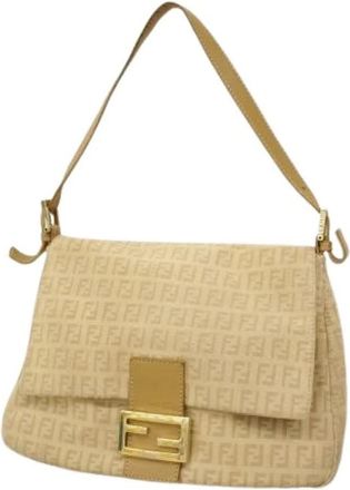 Fendi Pre-owned Shoulder Bags, female, Beige, Size: ONE SIZE Pre-owned Vintage Shoulder Bag
