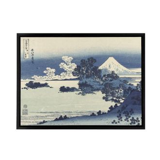 Artery8 Hokusai Beach Of Shichirigahama Framed Canvas Japanese Wall Art Print | Size: W24 x H32