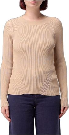 Emporio Armani Jersey de cuello redondo - Knitwear - Mujer - Beige - XS
