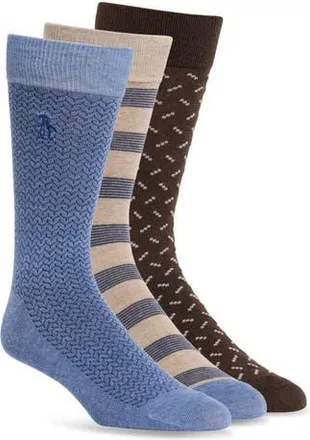 Original Penguin Bristol Neat 3-Pack Assorted Dress Socks in Black at Nordstrom Rack