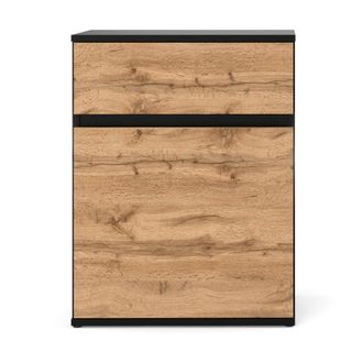 OEM C&oacute;moda Negra Wotan Con Armario De 60 Cm, Moderna, Sin Tiradores, Para Sal&oacute;n O Dormitorio