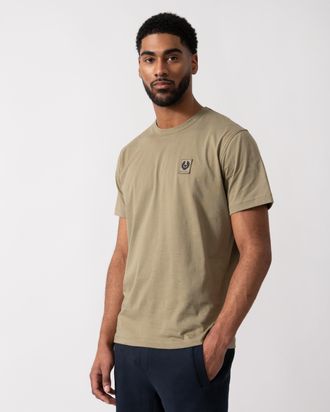 Belstaff Mens Short Sleeved T-Shirt in Sage Green Cotton - Size X-Large