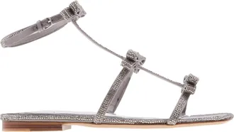 Ferragamo Ferragamo Bow Crystal Embellished Sandals, Size 7 C