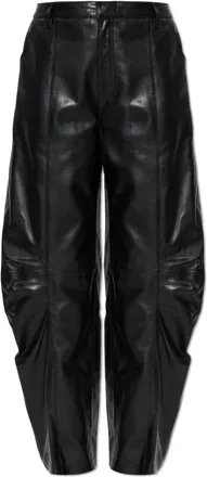 Rotate Leather Cargo Trousers - female - ROTATE Birger Christensen - Leather Trousers - Black - XS - Trousers