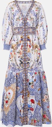 Camilla Printed linen maxi dress
