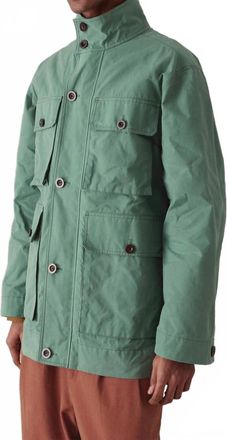 Toast Waxed Cotton Explorer Jacket In Blue Jade