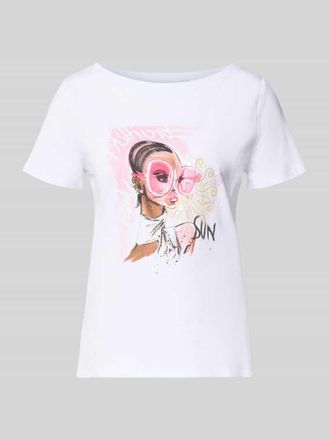 More & More More & More Regular Fit T-Shirt mit Motiv-Print in Weiss, Gr&ouml;&szlig;e 34