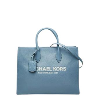 Michael Kors Pre-owned Tote Bags, female, Blue, Size: ONE SIZE Pre-owned Mirella EW Leather Tote Bag
