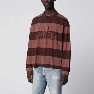 Represent Polo da rugby Owners Club Stripe a righe in cotone Sienna