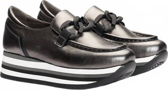 Softwaves Womens Cala Platform Shoes In Pewter/black