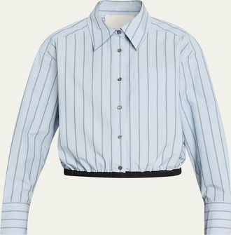3.1 Phillip Lim Striped Cropped Button-Front Shirt