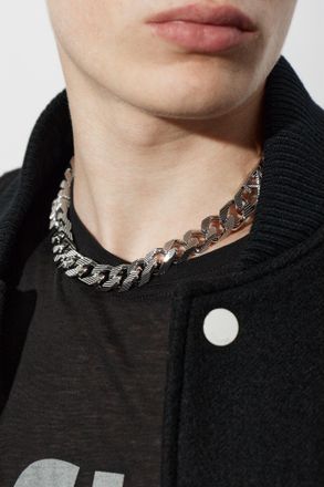Off-white Brass Necklace, Mens, Silver