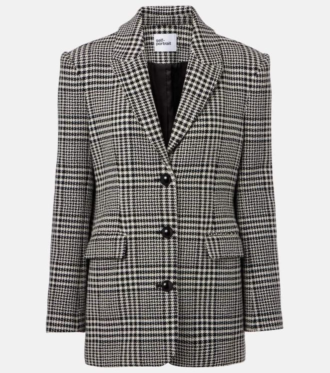 Hundstooth oversized blazer