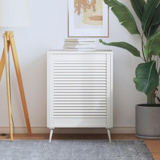 vidaXL Vidaxl - Puerta De Armario De Lamas Madera Pino Blanco 69x59,4 Cm