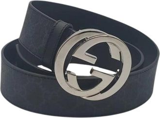Gucci Pre-owned Vintage Leren Riem - Heren - Vintage Accessoires - Zwart - ONE Size - Leer - Vintage