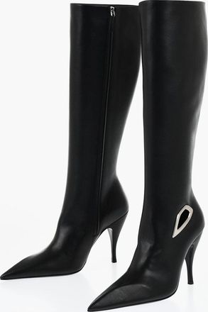 Off-white Stivali Alti In Pelle Con Dettaglio Cut-Out Tacco 11 cm Off-White