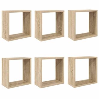 vidaXL Vidaxl - Estantes Cubo De Pared 6 Unidades Roble Sonoma 30x15x30 Cm