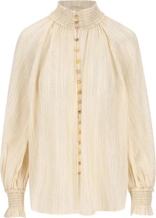 Zimmermann Aster Blouse - Dames - Blouses - Beige - M - Katoen - Overhemden