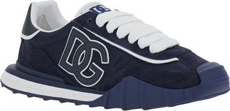 Dolce & Gabbana Mens Sneakers Atletic Blue Suede And Tech Fabric Trainers