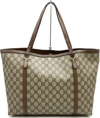 Gucci Brown Gg Supreme Leather Tote Bag (Pre-Owned)